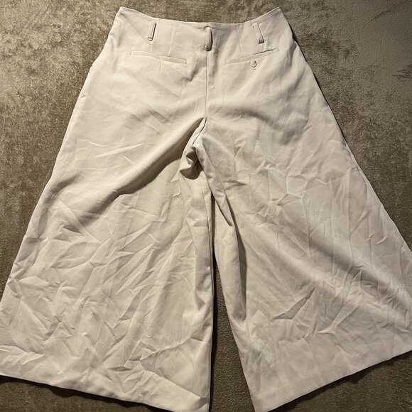 Maeve Anthropologie Pants Womens 10 Super Wide Leg Beige Capri High Rise Modest - Picture 3 of 8